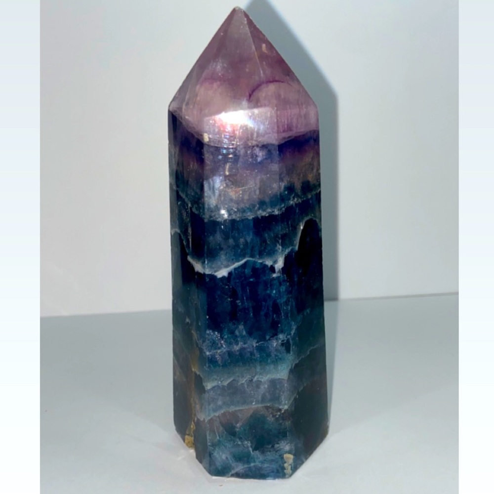 💜 pure rainbow fluorite natural crystal large tower 💜